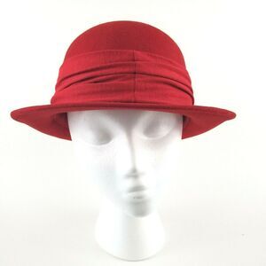 NWT Women's Size M Vtg Importina Red Hat Wool Doeskin Felt Bollman w/ Macy's Box